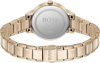 BOSS Women's Analog Quartz Watch with Stainless Steel Strap 1502582 Silver White, bracelet