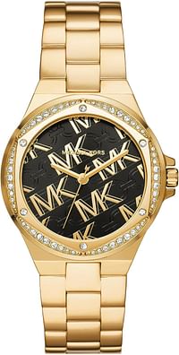 Michael Kors MK7404 - Lennox Three-Hand Gold-Tone Stainless Steel Watch, Gold, One Size, MK7404 - Lennox Three-Hand Gold-Tone Stainless Steel Watch