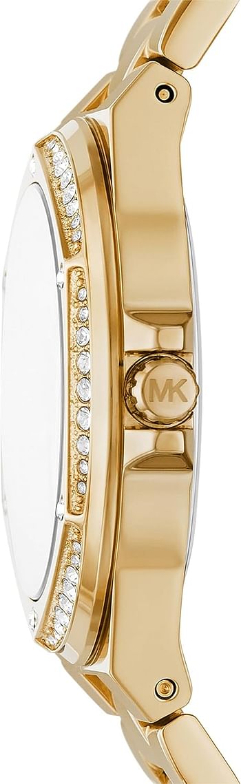 Michael Kors MK7404 - Lennox Three-Hand Gold-Tone Stainless Steel Watch, Gold, One Size, MK7404 - Lennox Three-Hand Gold-Tone Stainless Steel Watch