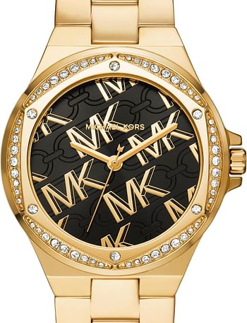 Michael Kors MK7404 - Lennox Three-Hand Gold-Tone Stainless Steel Watch, Gold, One Size, MK7404 - Lennox Three-Hand Gold-Tone Stainless Steel Watch