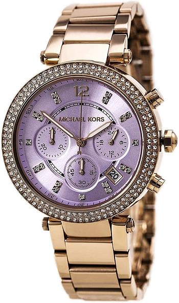 Michael Kors Women's MK6169 - Parker Rose Gold/Lilac Watch, Rose Gold/Lilac, 39, MK6169 - Parker