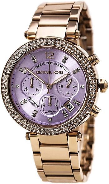 Michael Kors Women's MK6169 - Parker Rose Gold/Lilac Watch, Rose Gold/Lilac, 39, MK6169 - Parker