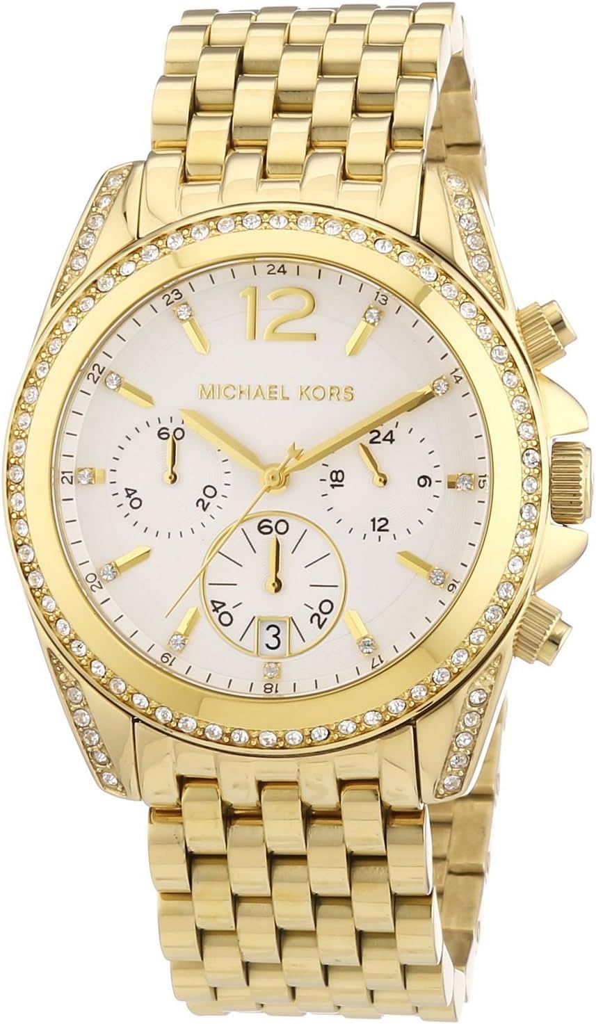 Michael Kors Womens Quartz Watch, Analog Display and Gold Plated Strap MK5835