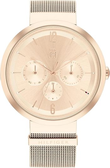 Tommy Hilfiger Women's Ionic Plated Carnation Gold Steel Case and Mesh Bracelet Watch 40 mm