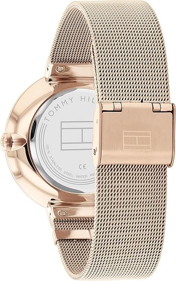 Tommy Hilfiger Women's Ionic Plated Carnation Gold Steel Case and Mesh Bracelet Watch 40 mm