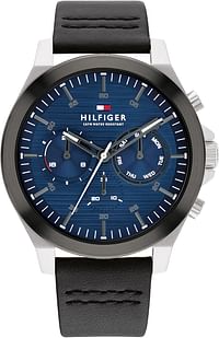 Tommy Hilfiger LANCE Men's Watch, Analog 46 mm - Black , Blue