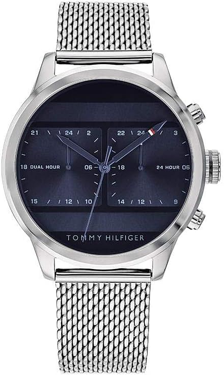 Tommy Hilfiger Dual Time Tommy HilfigerMens Analog Blue Business Quartz 1791596 40 mm - Blue