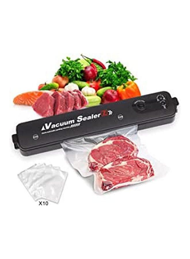 Vacuum Sealer Household Automatic Packing Food Preservation Vacuum Air Sealer With 10 Bags Black