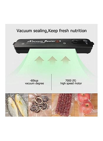 Vacuum Sealer Household Automatic Packing Food Preservation Vacuum Air Sealer With 20 Bags Black