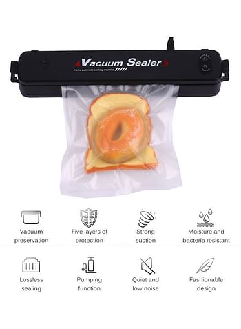 Generic Upgrade Vacuum Sealer Automatic Food Saver Machine Black 37.5*7*10.5cm