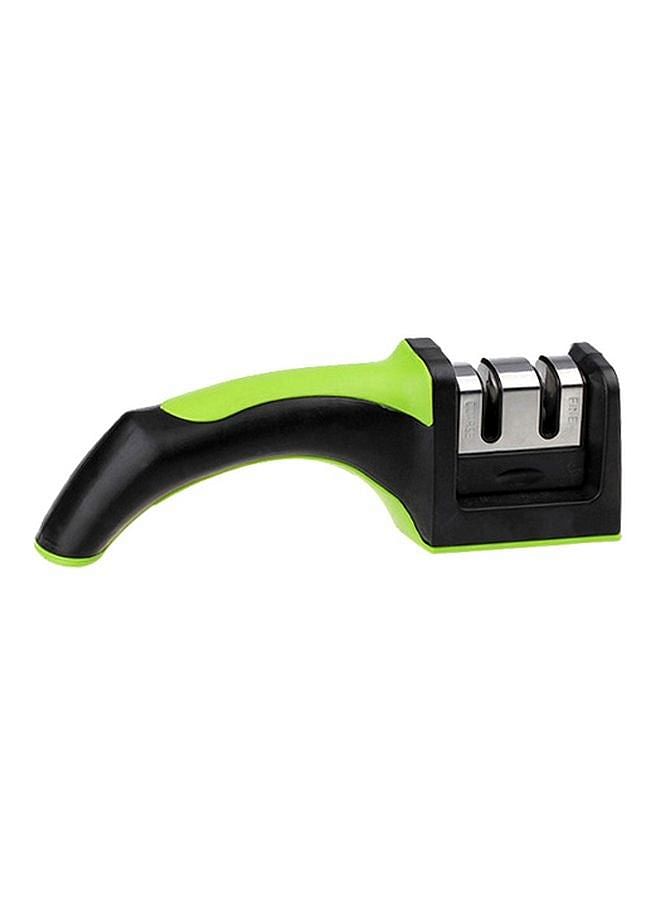 2-Slot Knife Sharpener Black/Green/Silver 20.5x7x6cm