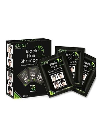 Dexe 10-Piece Black Hair Shampoo Satchets 10x25ml