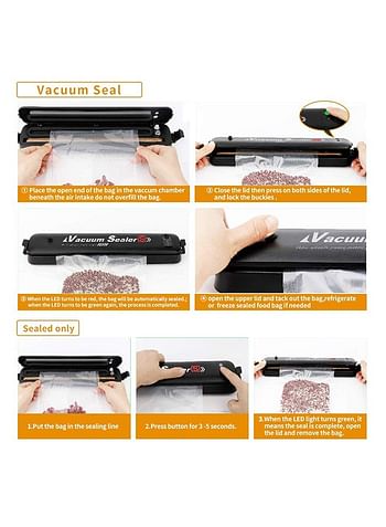 Automatic Small Portable Food Vacuum Sealer H76US Black