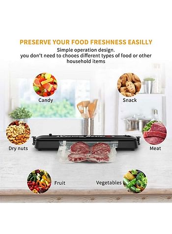 Automatic Small Portable Food Vacuum Sealer H76US Black