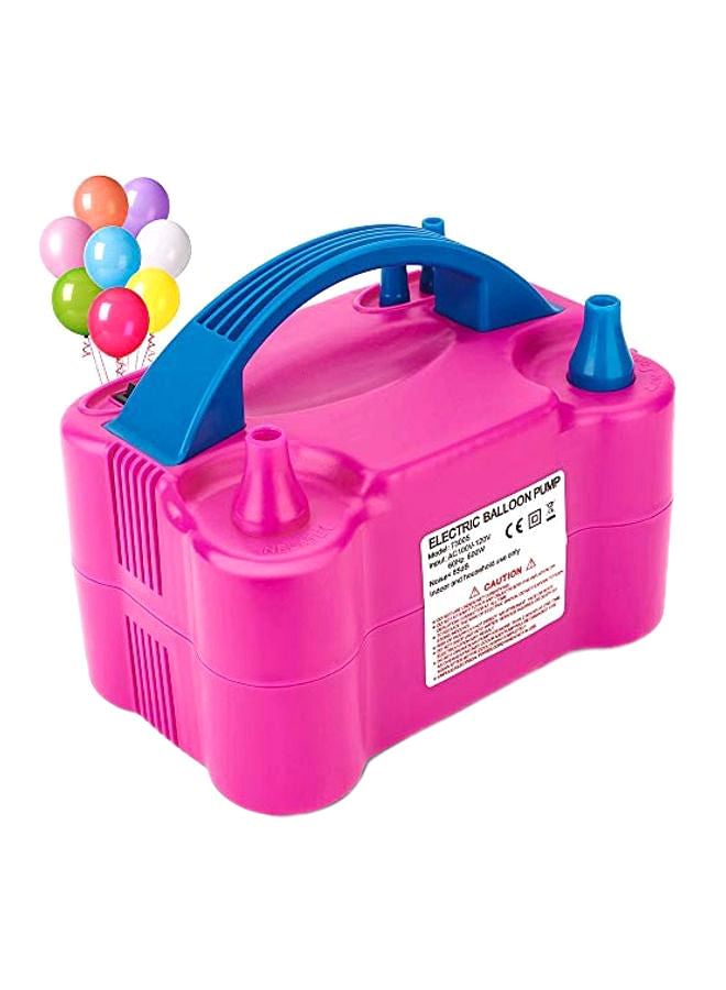 Portable Dual Nozzle Electric Air Balloon Pump Pink/Blue