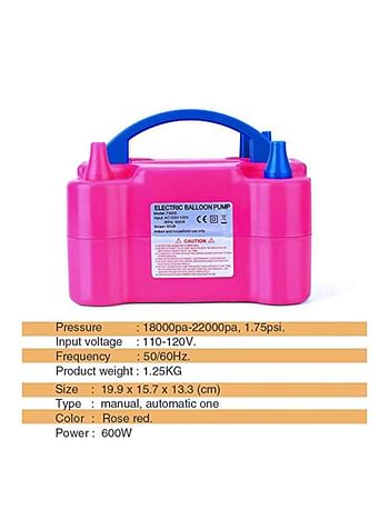 Portable Dual Nozzle Electric Air Balloon Pump Pink/Blue