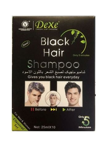 Dexe Pack Of 10 Hair Dye Shampoo Black 250ml