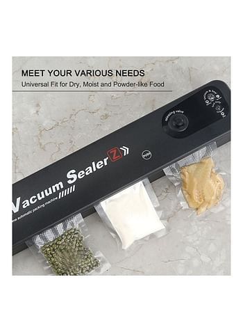 One-Touch Automatic Vacuum Sealing Machine With Sealing Bags Food Saver Black 37.30*7.00*8.50cm