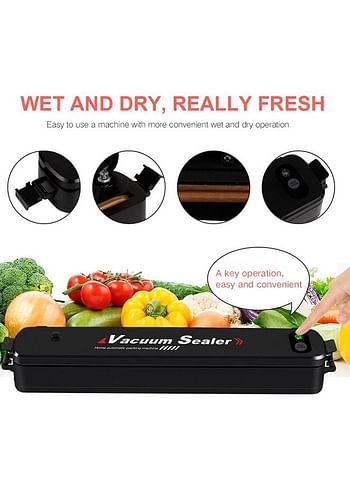 Generic Automatic Small Portable Food Vacuum Sealer H76UK Black