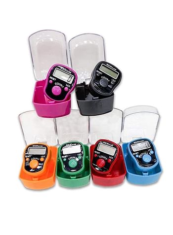 12-Piece Digital Finger Ring Tally Counter Multicolour