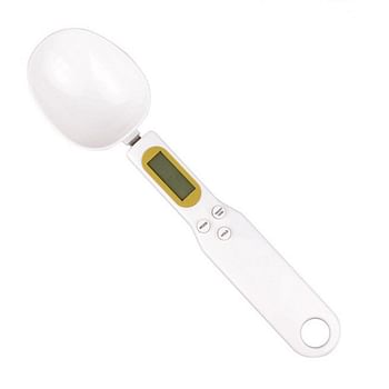 Generic 500g/0.1g Energy Saving Large Screen Display Portable Electronic Food Spoon Scale White