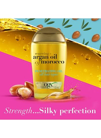 Ogx Hair Oil Renewing+ Argan Oil of Morocco Penetrating Oil All Hair Types New Formula 100ml