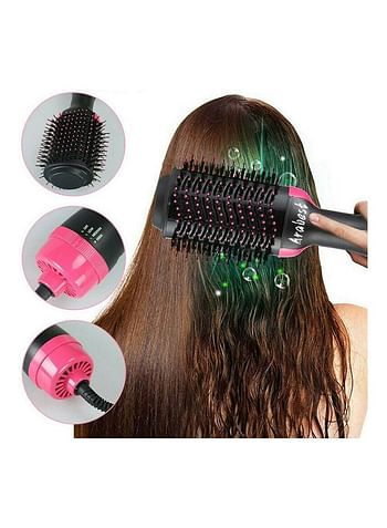 Arabest One Step Hot Air Hair Dryer Brush Black/Pink 30cm