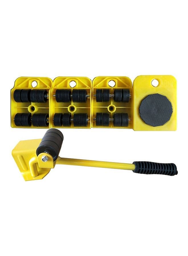 4-Piece Mover Roller With Wheel Bar Furniture Lifter Yellow