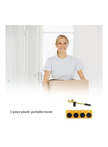 4-Piece Mover Roller With Wheel Bar Furniture Lifter Yellow