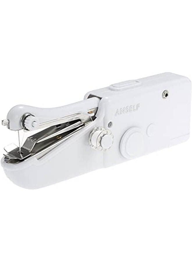 Anself Handheld Portable Mini Electric Sewing Machine Household Cordless 8YNTS36P White