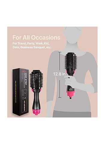 TruWire One Step 2-In-1 Hair Dryer And Styling Brush Black/Pink 18inch