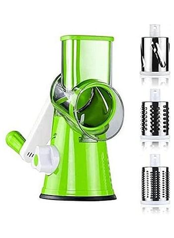 Vegetable Slicer Fruit Cutter Cheese Shredder Rotary Drum Grater Green