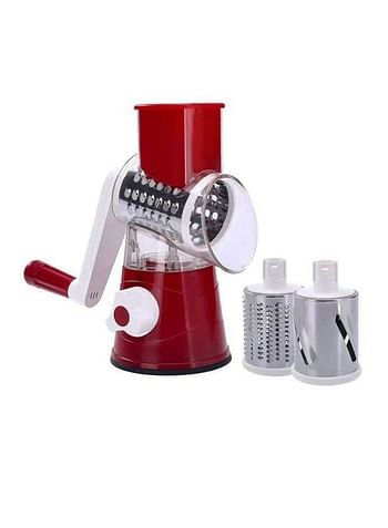 Multifunctional Vegetable Grater With Blades Burgundy/Silver/Clear 7.87 x 3.94inch