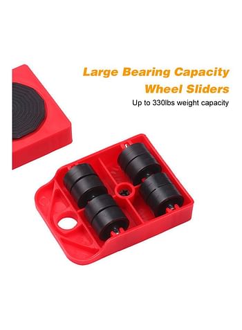 Easy Moving System With 4 Wheel Sliders Lifter Kit Red