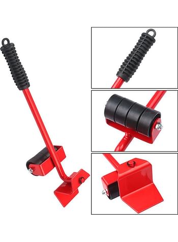 Easy Moving System With 4 Wheel Sliders Lifter Kit Red