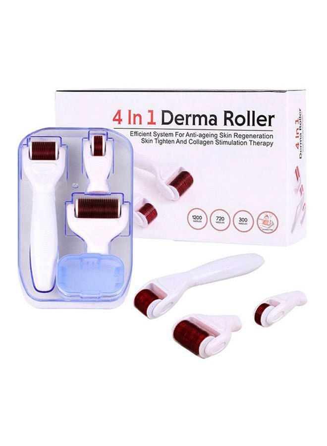 HTC 4-In-1 Derma Roller Skin Care Beauty Micro-Needle Kit Set White