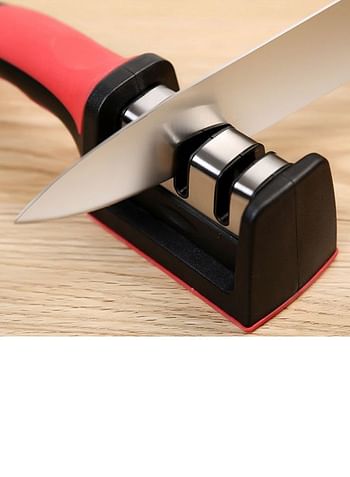 Generic Stainless Steel Knife Sharpener Black/Red/Silver