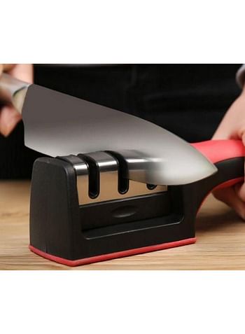 Generic Stainless Steel Knife Sharpener Black/Red/Silver