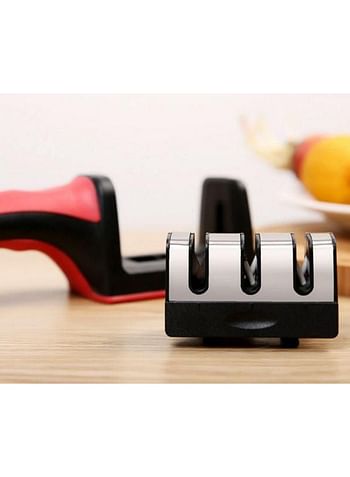 Generic Stainless Steel Knife Sharpener Black/Red/Silver