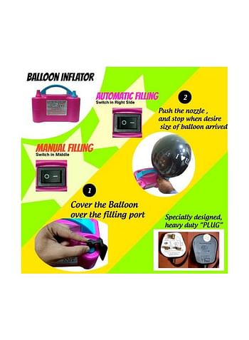 Electric Balloon Inflator Pink/Blue