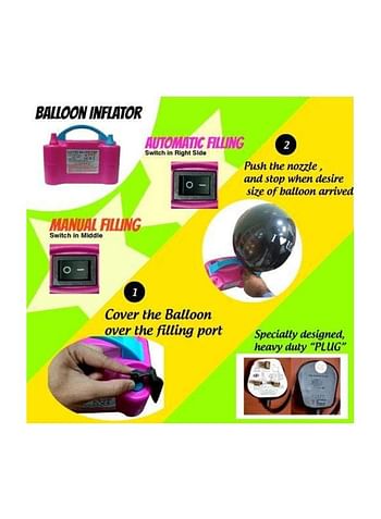 Electric Balloon Air Pump Purple/Blue