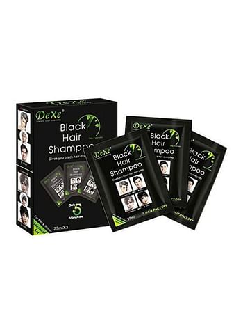 Dexe 10-Piece Black Hair Shampoo Pouches 10x25ml