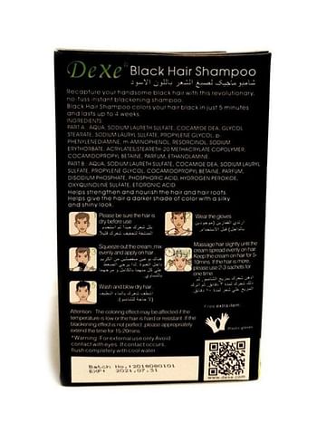 Dexe 10-Piece Black Hair Shampoo Pouches 10x25ml