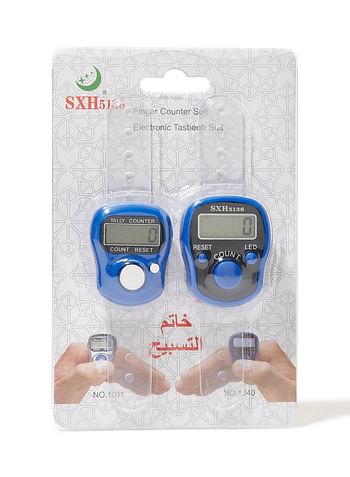 Rosh 2-Piece Digital Electronic Finger Wearable Tally Counter Blue