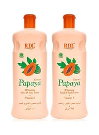 RDL Pack Of 2 Extract Papaya Whitening Hand And Body Lotion 1200ml