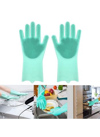 BOLIZ 2-Piece Silicone Scrubbing Gloves Set Green