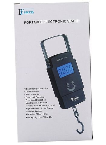 FF1976 Portable Electronic Luggage Scale Black/Silver 50kg