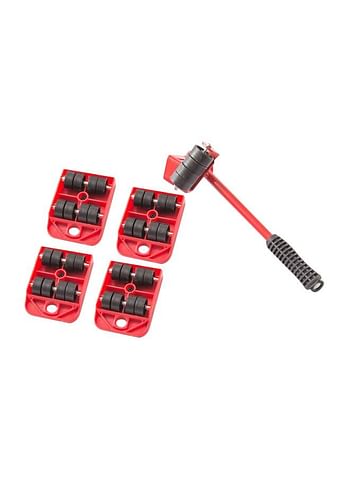 5-Piece Furniture Lifter Tool Set Red/Black