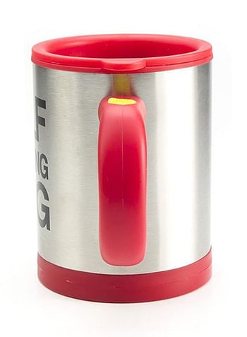 Self Stirring Mug Silver/Red