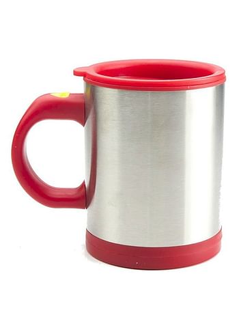 Self Stirring Mug Silver/Red